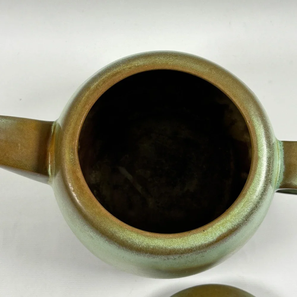 Vintage Frankoma Plainsman Teapot with Lid Prairie Green 4 Cup Flaws